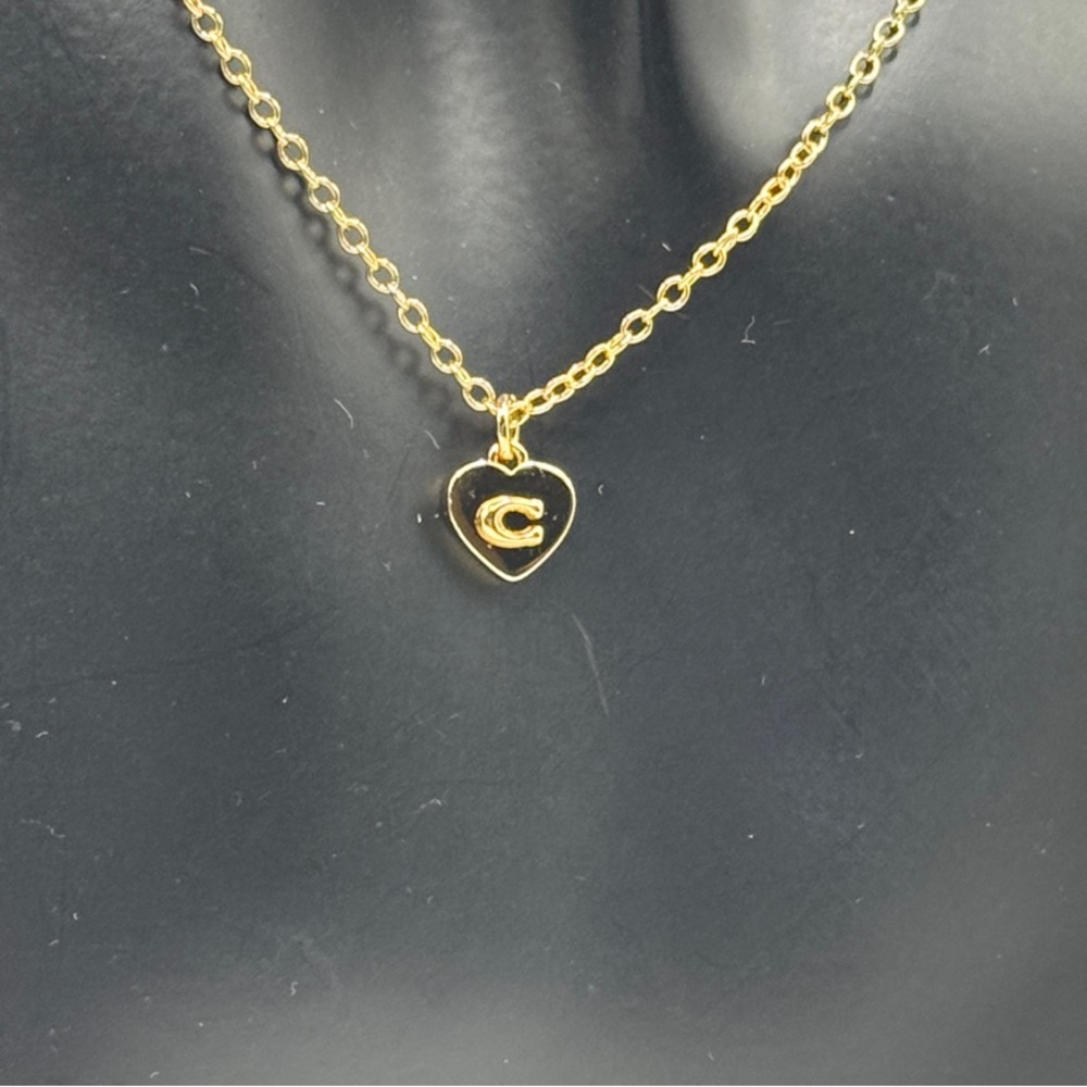 NWT COACH Gold Heart Reversible Charm Necklace - Picture 10 of 15